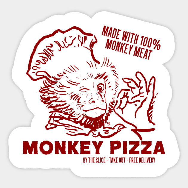 Monkey Pizza Sticker by We Hate Movies